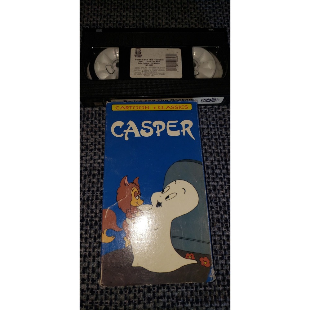 Casper The Friendly Ghost‎ VHS 1990 and Barbie and The Rockers Tape 1987